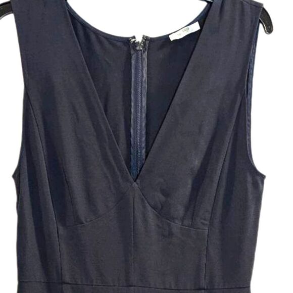 TOME NYC Ariel Navy Blue midi ruffle hem V-neck formal dress womens 6 - Picture 7 of 10